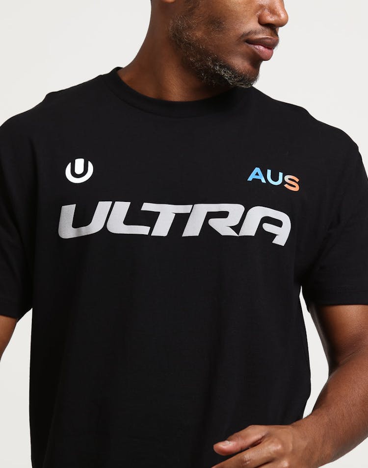 Ultra Australia Music Merch Font Logo Tee Black