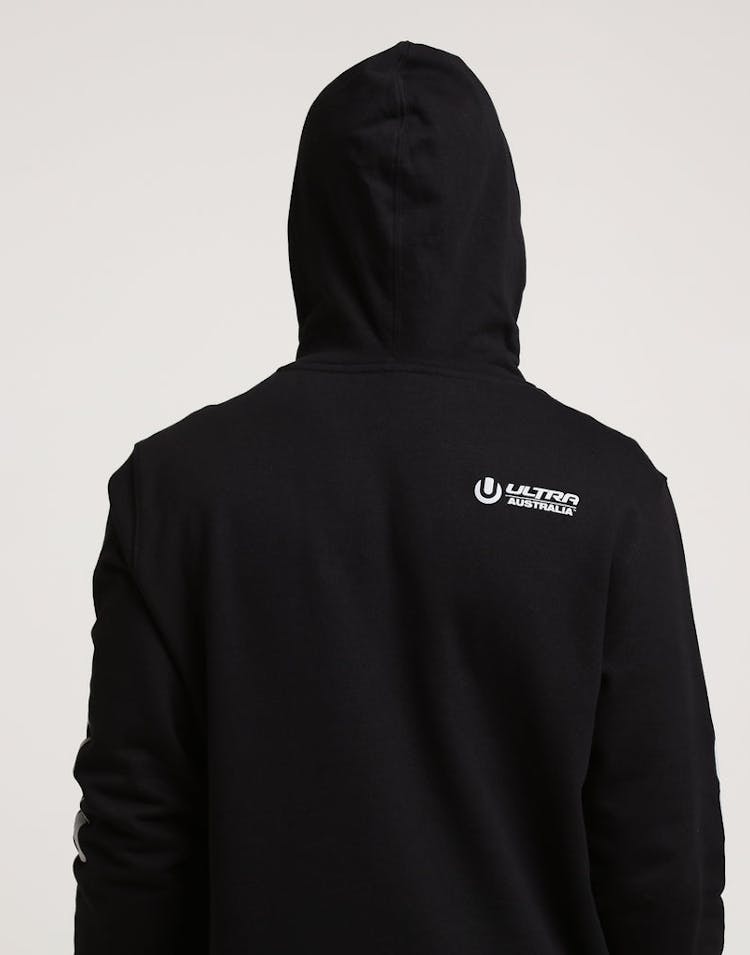 Ultra Australia Music Merch Pocket Logo Hoodie Black
