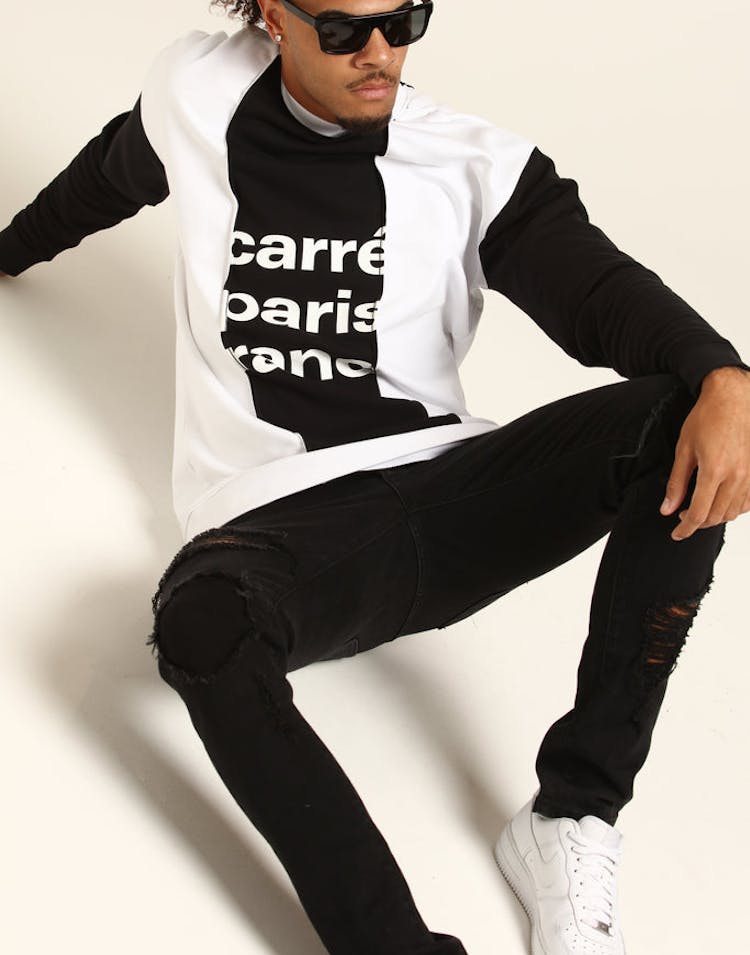 CARRÉ HACHER CREWNECK BLACK/WHITE