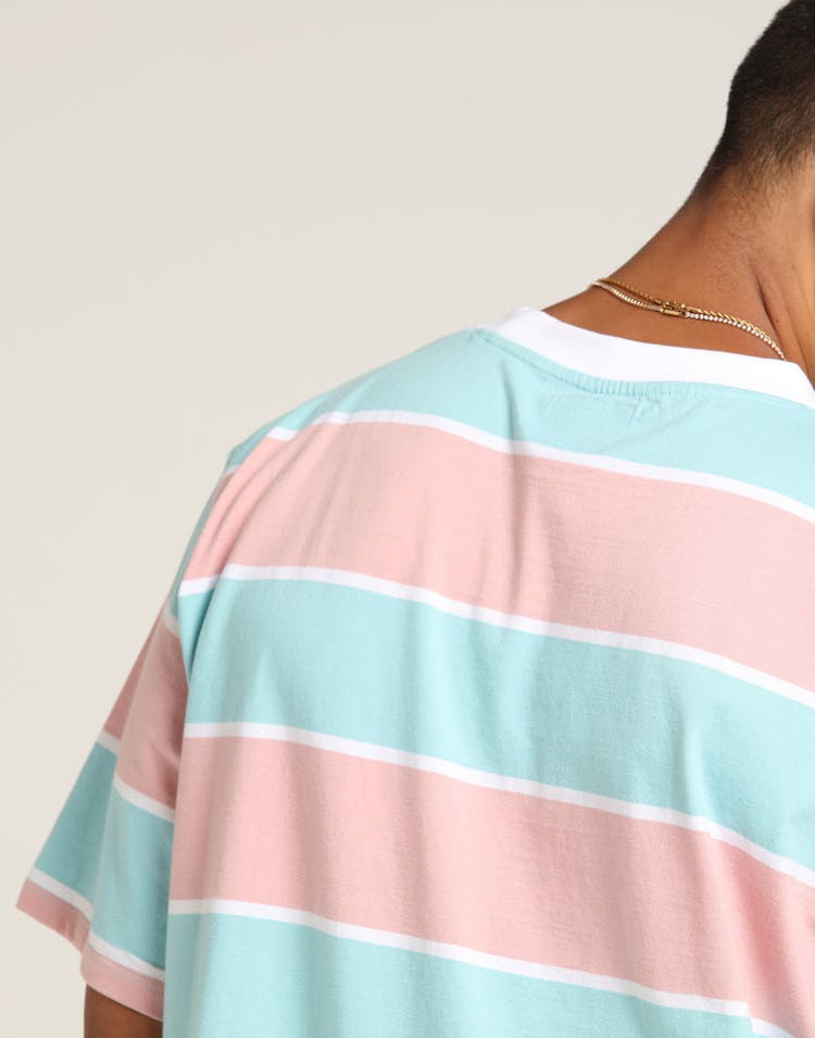 Loiter NYC Thick Stripe Tee Pastel Blue/Pin