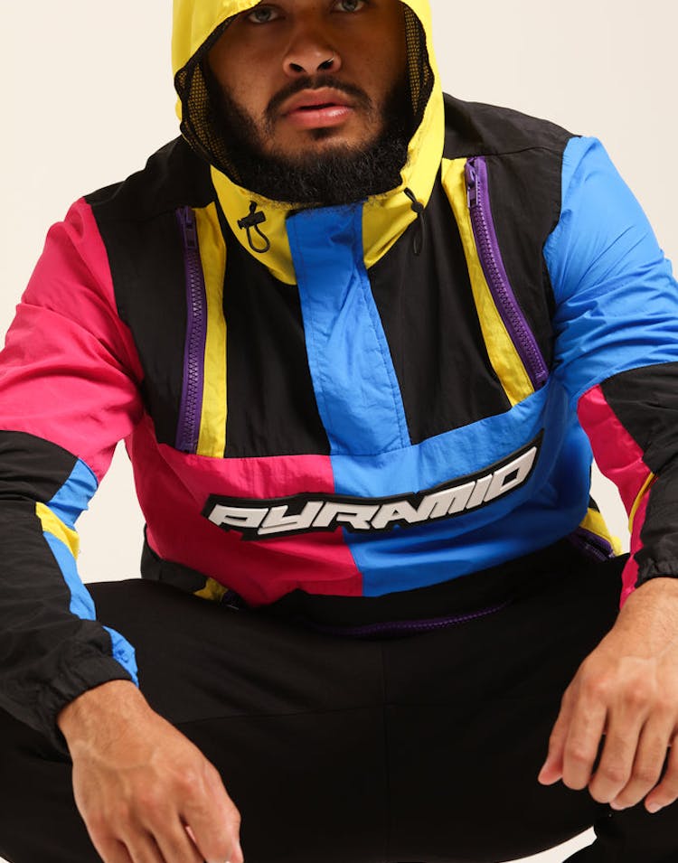 Black Pyramid Tech Block Pullover Jacket Pink/Multi-coloured