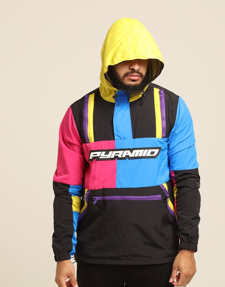 Black Pyramid Tech Block Pullover Jacket Pink/Multi-coloured
