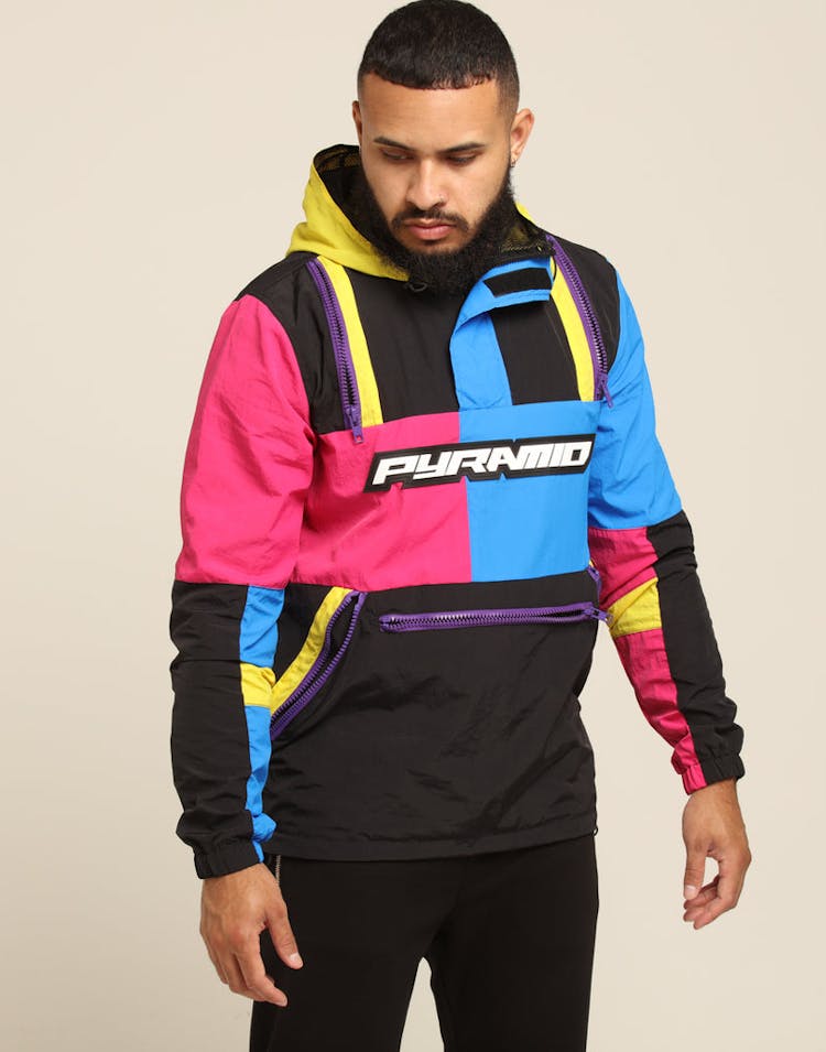 Black Pyramid Tech Block Pullover Jacket Pink/Multi-coloured