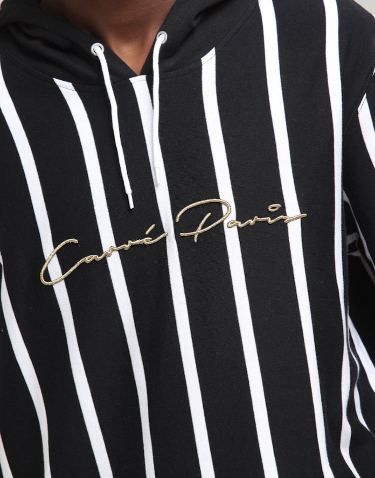 Carré Bande Vert Stripe Hood Black