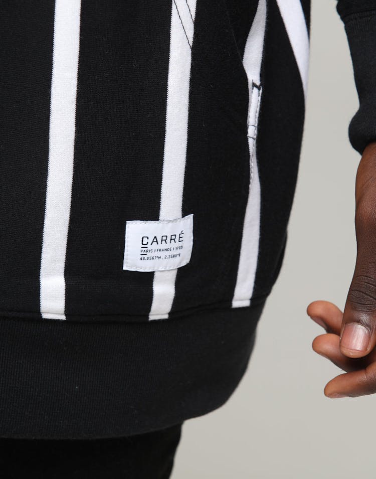 Carré Bande Vert Stripe Hood Black