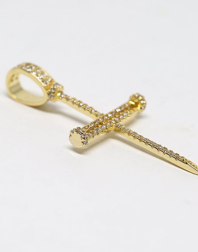 Saint Morta Nail Cross Pendant Gold