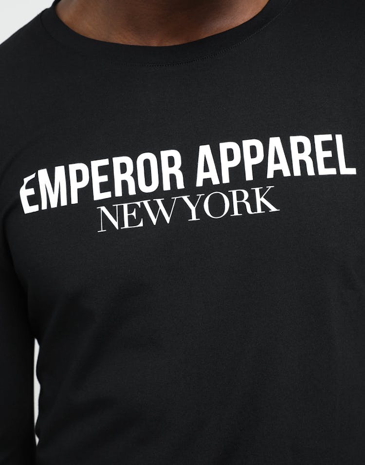 EMPEROR APPAREL MANHATTAN BLOCK LS T-SHIRT BLACK