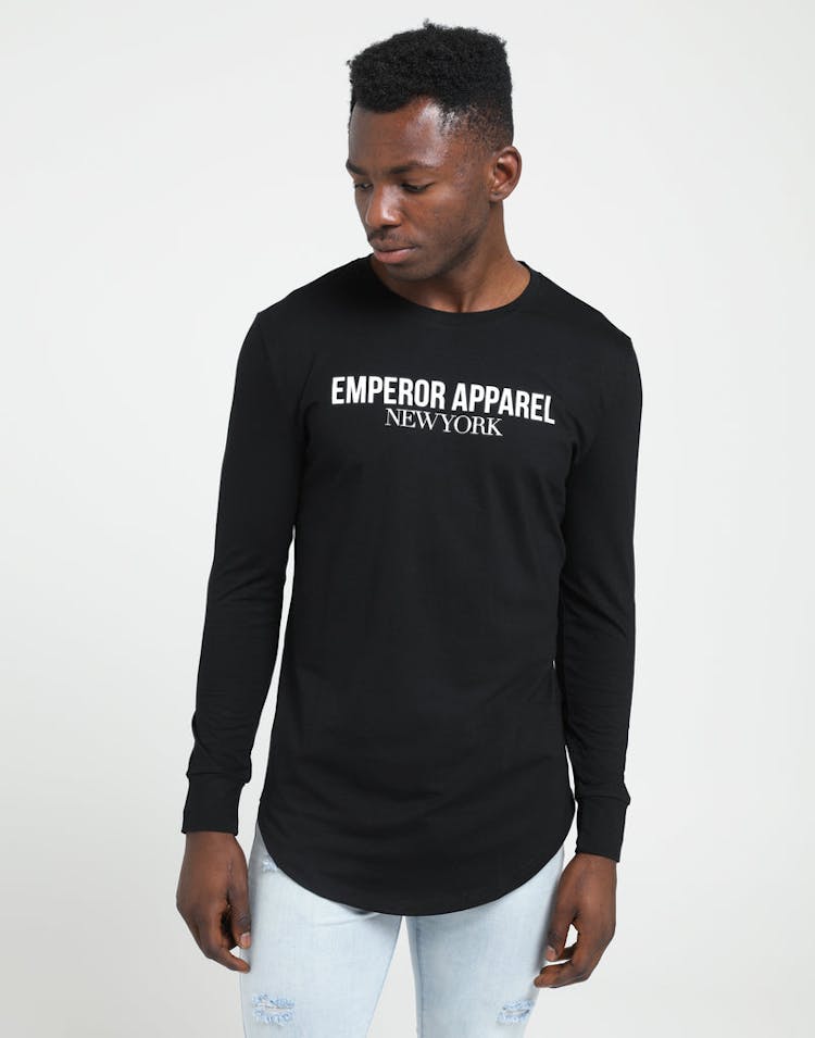 EMPEROR APPAREL MANHATTAN BLOCK LS T-SHIRT BLACK