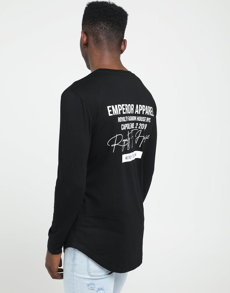 EMPEROR APPAREL MANHATTAN BLOCK LS T-SHIRT BLACK