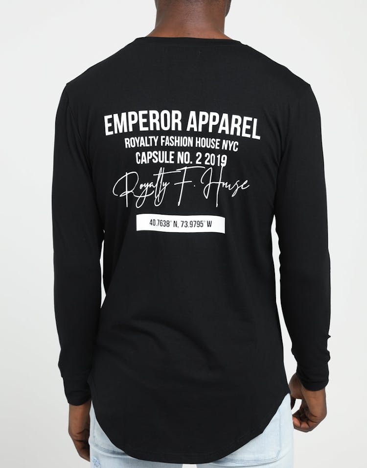 EMPEROR APPAREL MANHATTAN BLOCK LS T-SHIRT BLACK