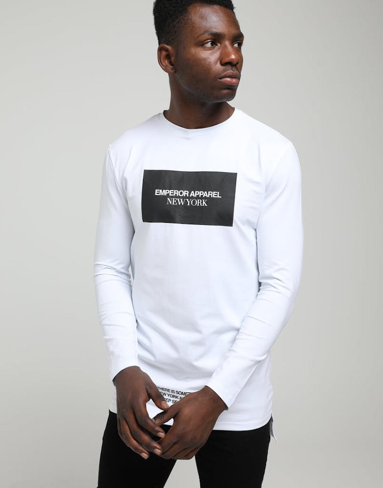 Emperor Apparel New York LS TShirt White