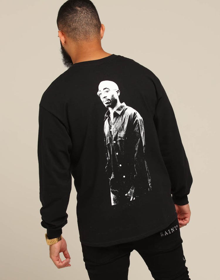 Tupac Lyrics L/S Tee Black