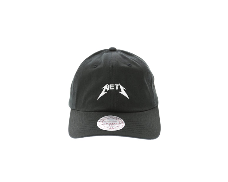 Mitchell & Ness Nets Rock Font Dad Hat Black