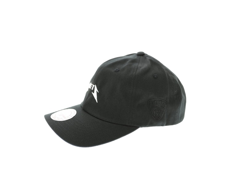 Mitchell & Ness Nets Rock Font Dad Hat Black