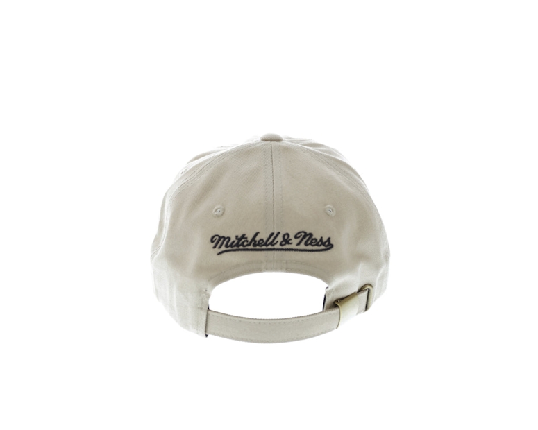 Mitchell & Ness Nets Rock Font Dad Hat Khaki