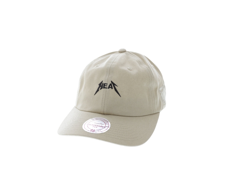 Mitchell & Ness Heat Rock Font Dad Hat Khaki