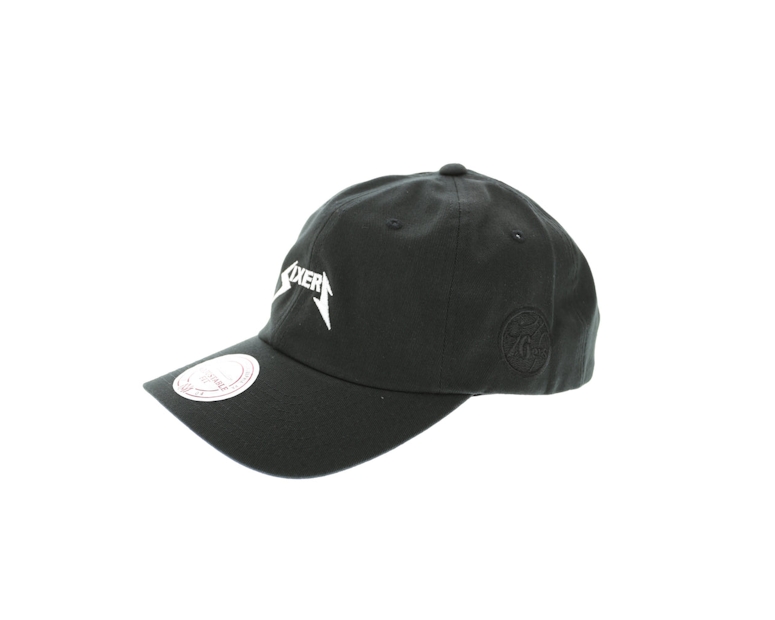 Mitchell & Ness 76ers Rock Font Dad Hat Black