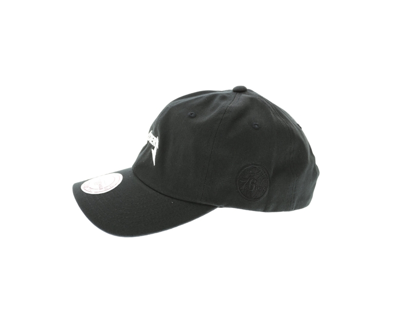 Mitchell & Ness 76ers Rock Font Dad Hat Black