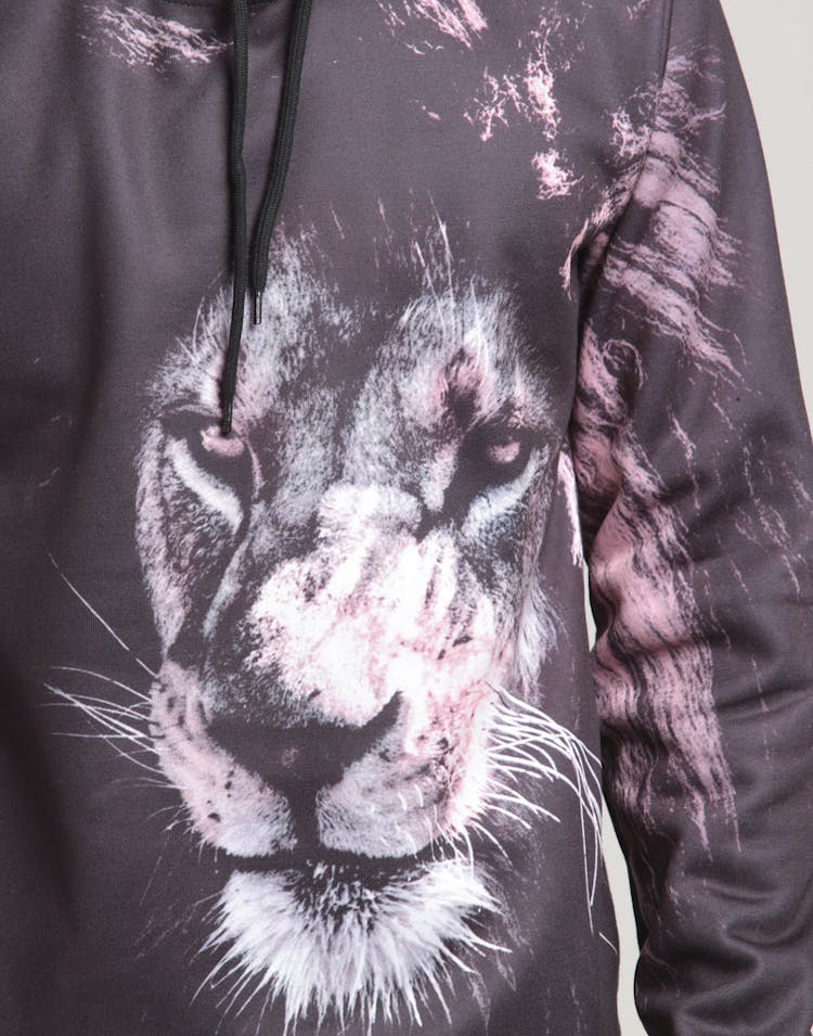 Criminal Damage Lion Hood Black/Multi-Coloured