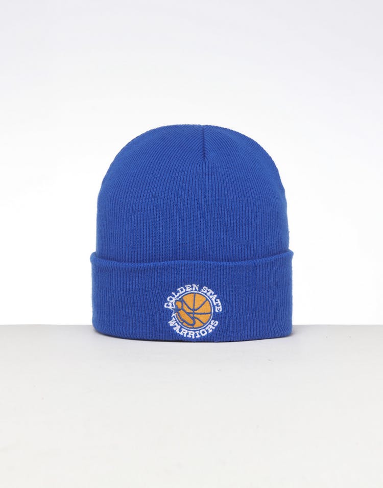 Mitchell & Ness Golden State Warriors HWC Logo Knit Beanie Royal/Blue