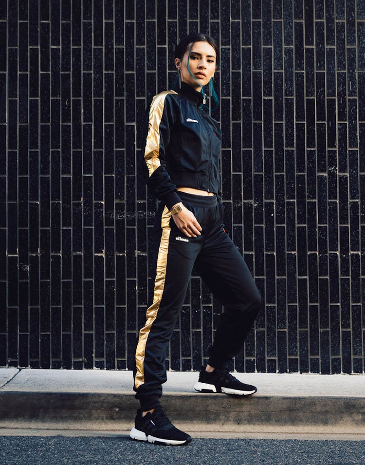 Ellesse Women's Ninad Crop Track Top Black/Rose Gold