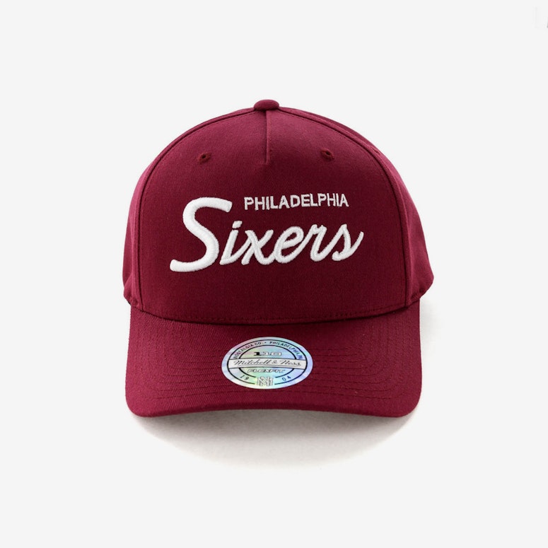Mitchell & Ness Philadelphia 76ers Basic Script 110 Snapback Maroon/White
