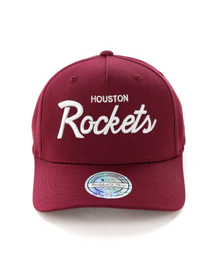 Mitchell & Ness Houston Rockets Basic Script 110 Snapback Maroon/White