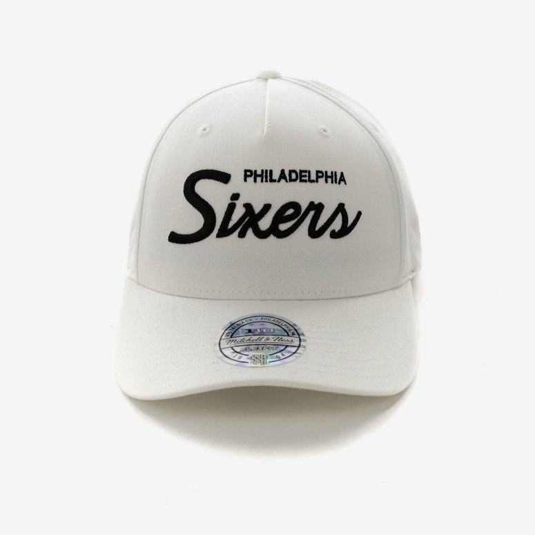Mitchell & Ness Philadelphia 76ers Basic Script 110 Snapback White/Black
