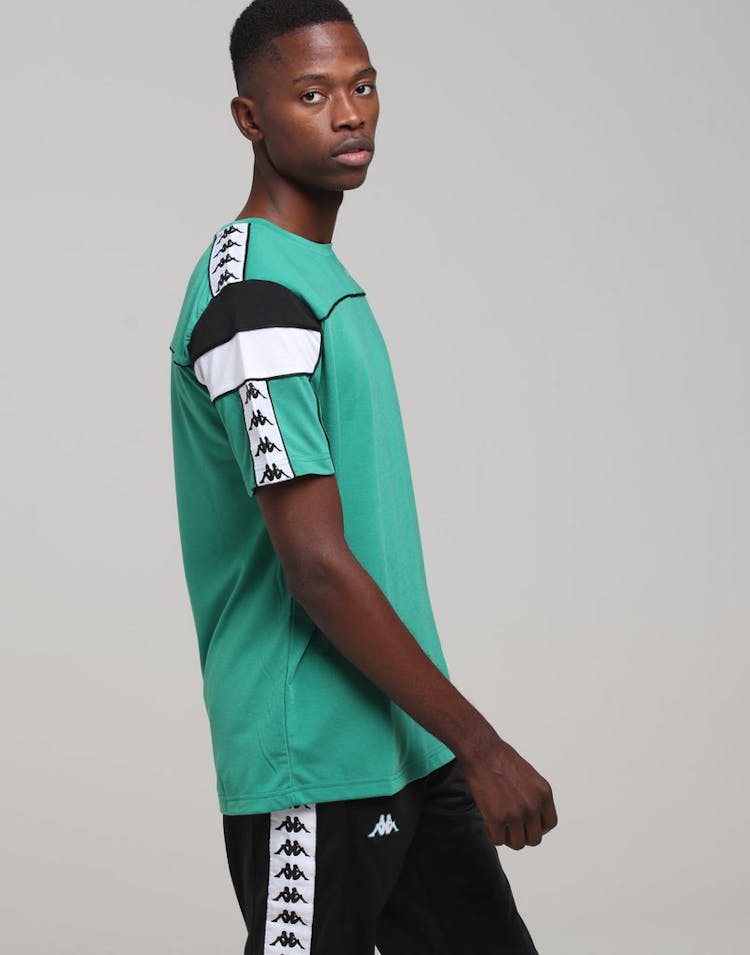 KAPPA 222 Banda Arar Slim SS Tee Green/Black/White
