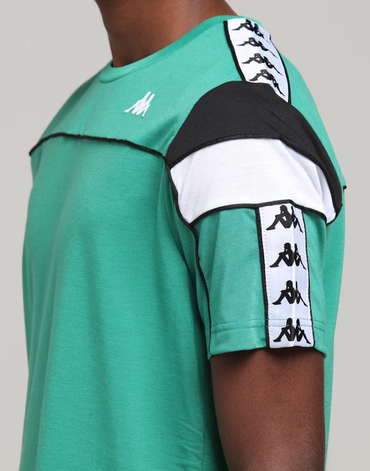 KAPPA 222 Banda Arar Slim SS Tee Green/Black/White