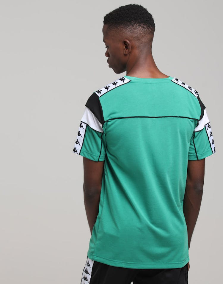 KAPPA 222 Banda Arar Slim SS Tee Green/Black/White