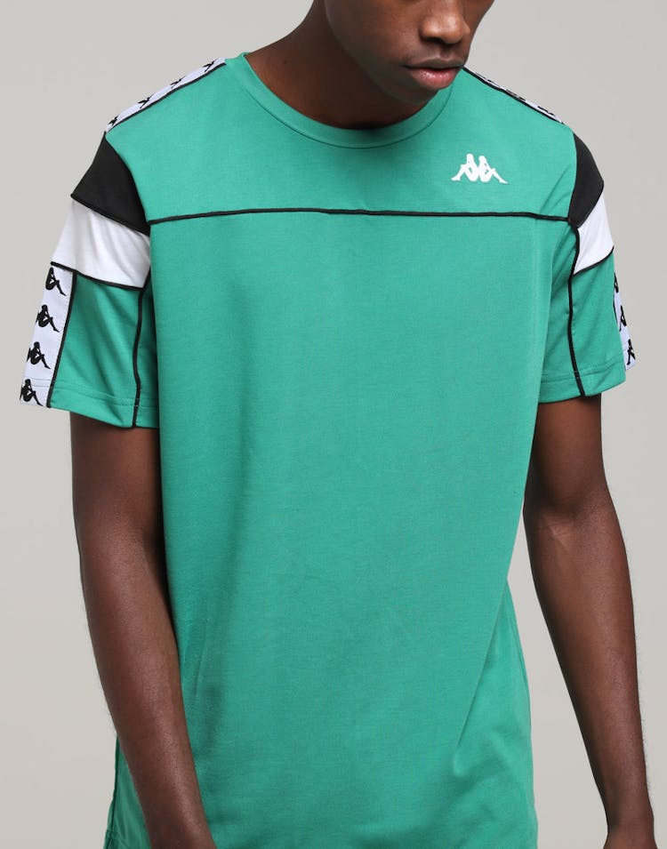 KAPPA 222 Banda Arar Slim SS Tee Green/Black/White