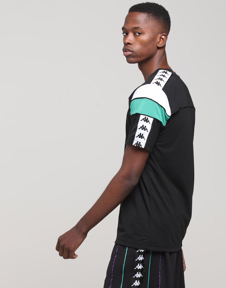KAPPA 222 Banda Arar Slim SS Tee Black/White/Green