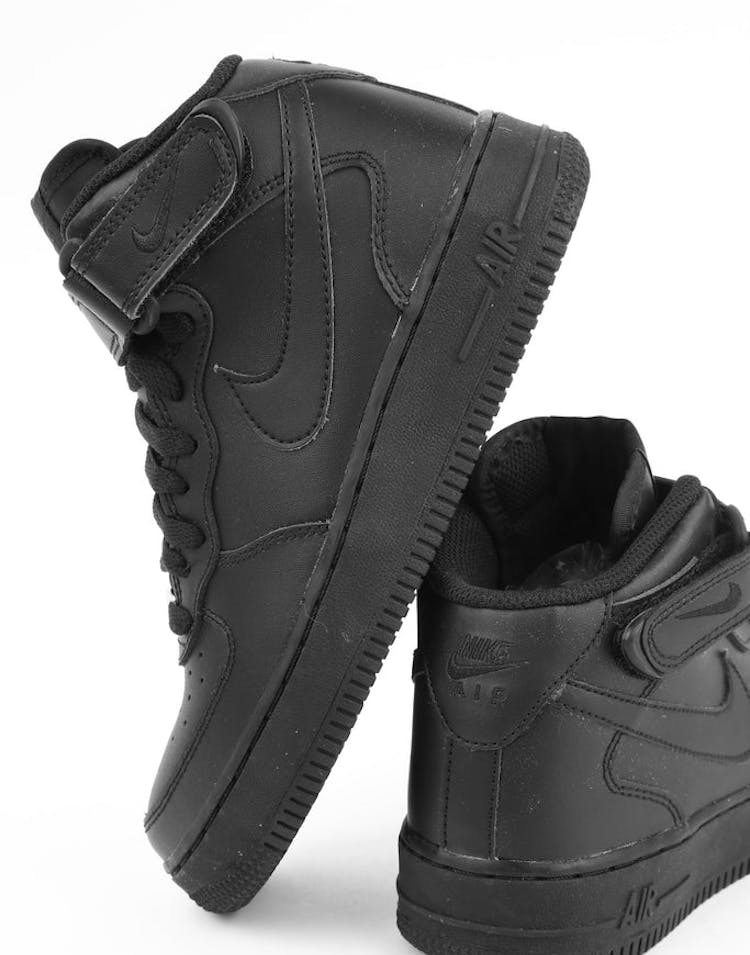 Nike Boys Air Force 1 Mid (GS) Bball Black/Black