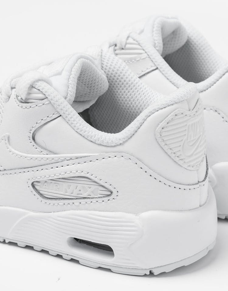 Nike Air Max 90 Leather Toddler Shoe White/White
