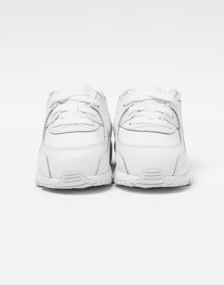 Nike Air Max 90 Leather Toddler Shoe White/White