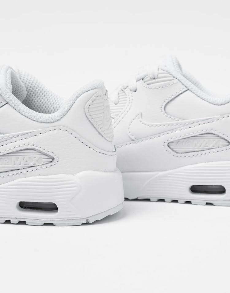 Nike Air Max 90 Leather Toddler Shoe White/White