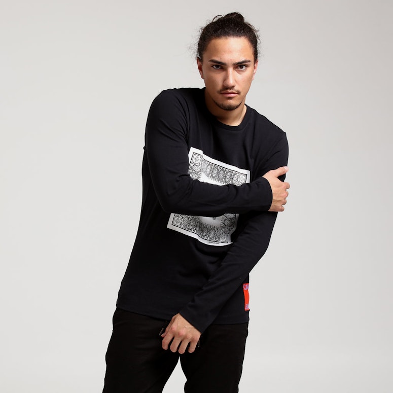Calvin Klein Long Sleeve Bandana Slim Tee Black