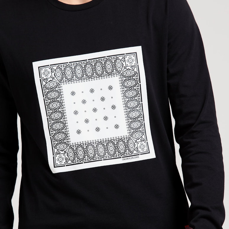 Calvin Klein Long Sleeve Bandana Slim Tee Black