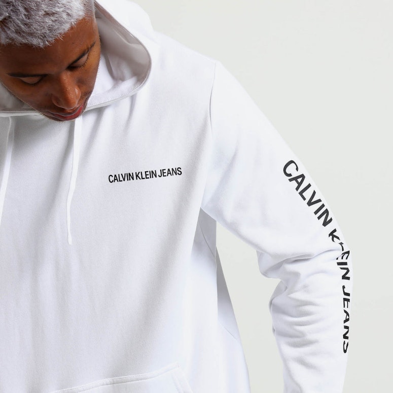Calvin Klein Institutional Logo Reg Hood White