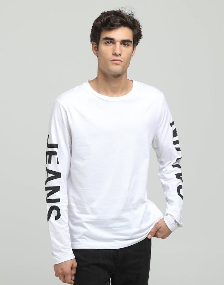 Calvin Klein Institutional Back Print LS White