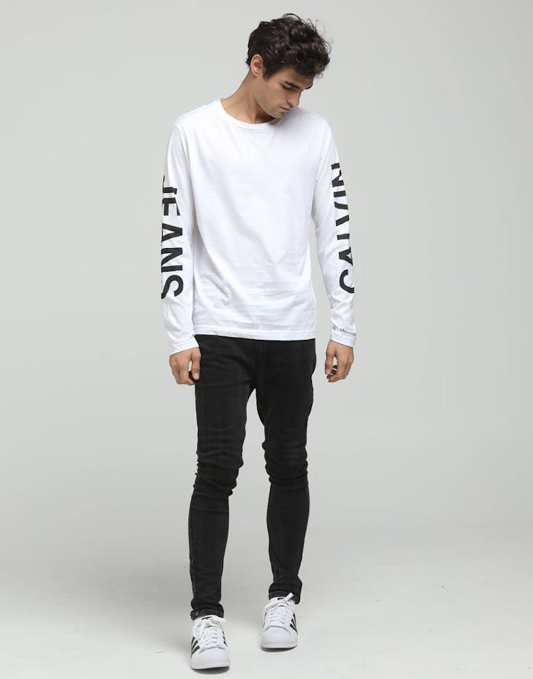 Calvin Klein Institutional Back Print LS White