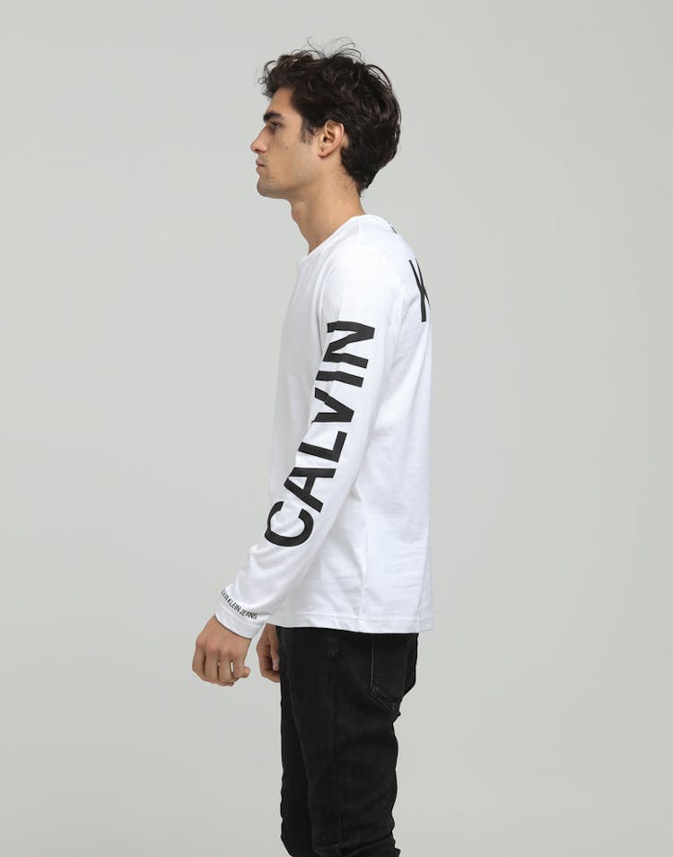 Calvin Klein Institutional Back Print LS White