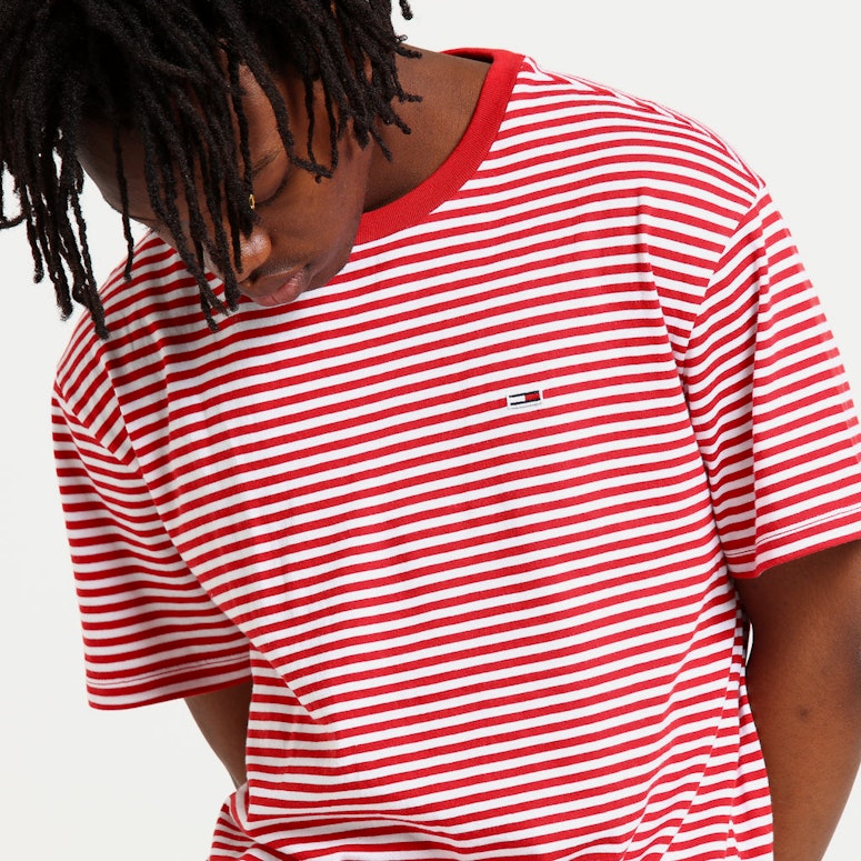 Tommy Jeans TJM Tommy Classics Stripe Tee Deep Red