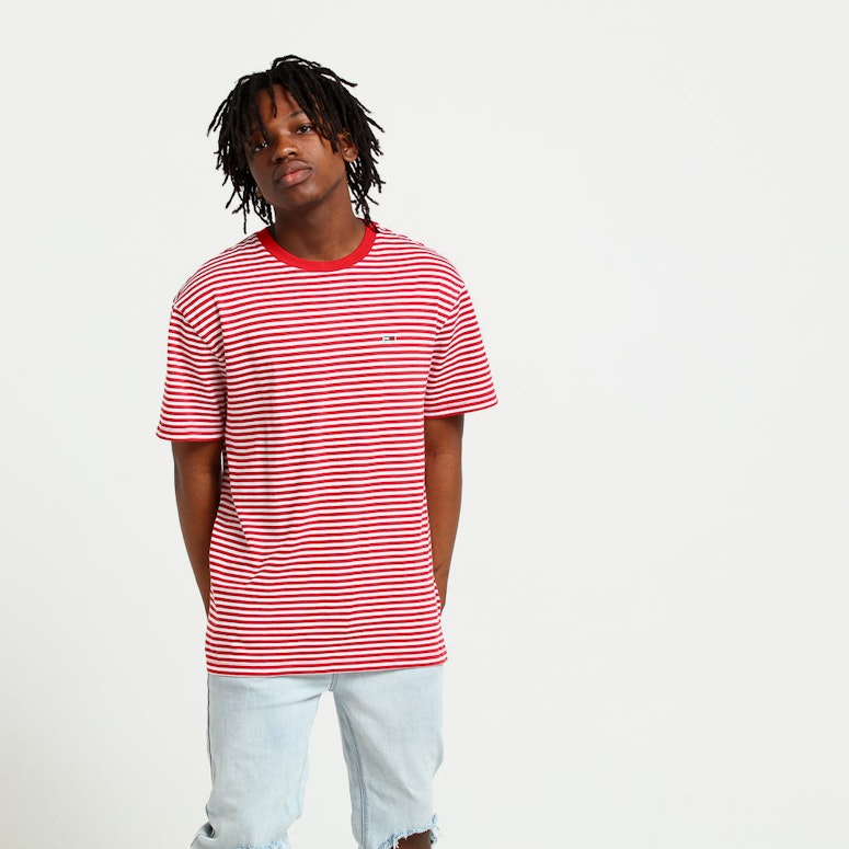 Tommy Jeans TJM Tommy Classics Stripe Tee Deep Red