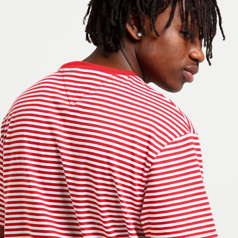 Tommy Jeans TJM Tommy Classics Stripe Tee Deep Red