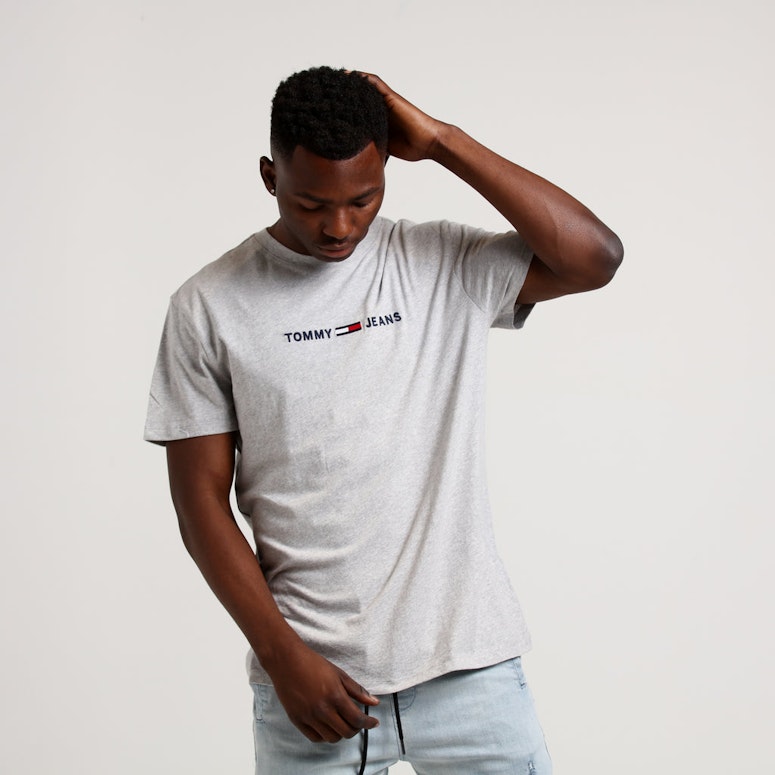 Tommy Jeans TMJ Small Text Tee Light Grey