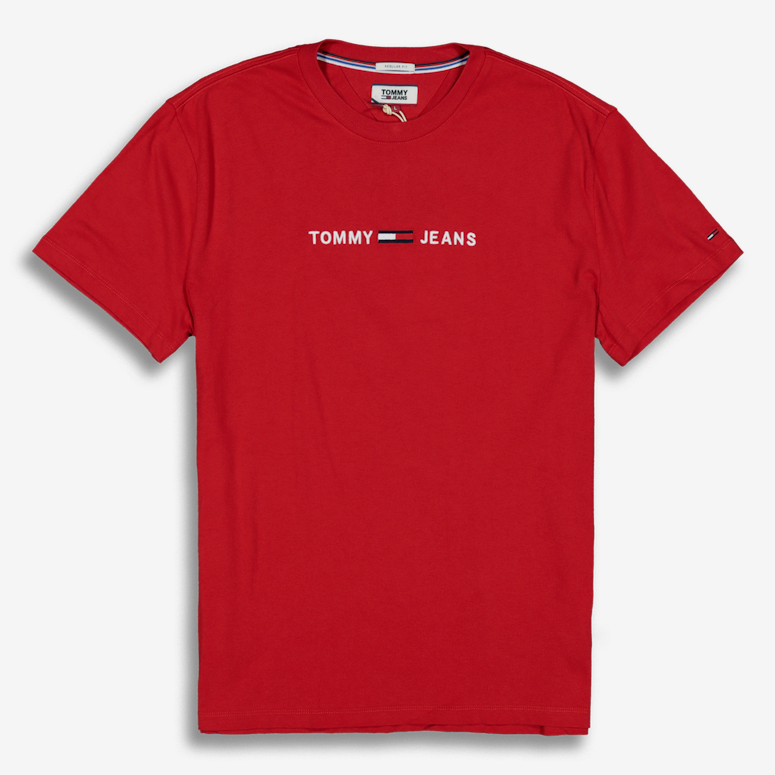 Tommy Jeans TMJ Small Text Tee Scarlet