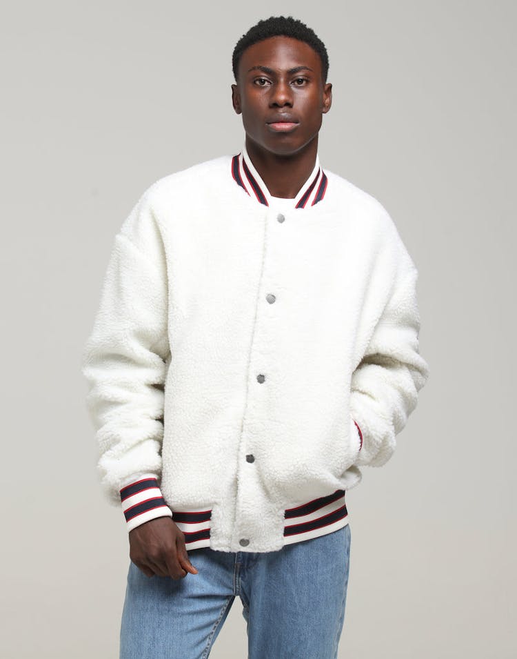Tommy Jeans TJM Teddy Bomber Classic White