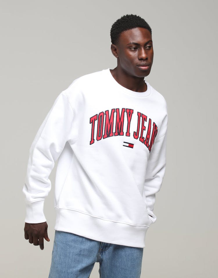 Tommy Jeans Clean Collegiate Crew Classic White